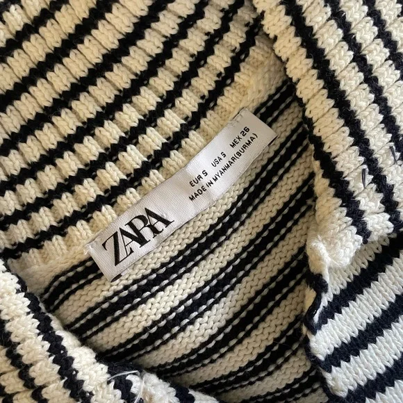Zara Black and White Striped Sweater - Picture 4 of 4